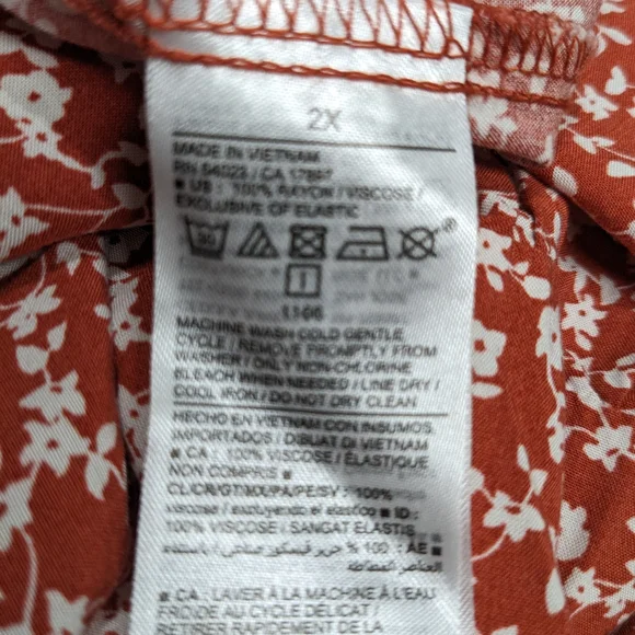 Old Navy Ruffle Smocked Short Sleeve Floral Midi Dress 2X Cottagecore Prairie - Picture 4 of 7